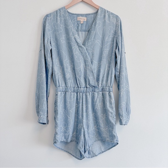 Anthropologie Cloth & Stone Chambray Romper - Picture 4 of 4